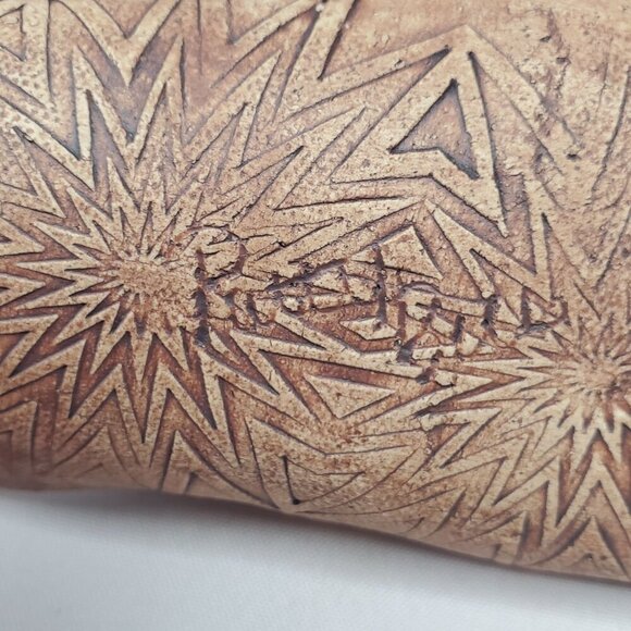 Hand-made Pottery Dragonfly Leaf-Shaped Jewelry Trinket Tray Dish 9.5" Long - Picture 6 of 14